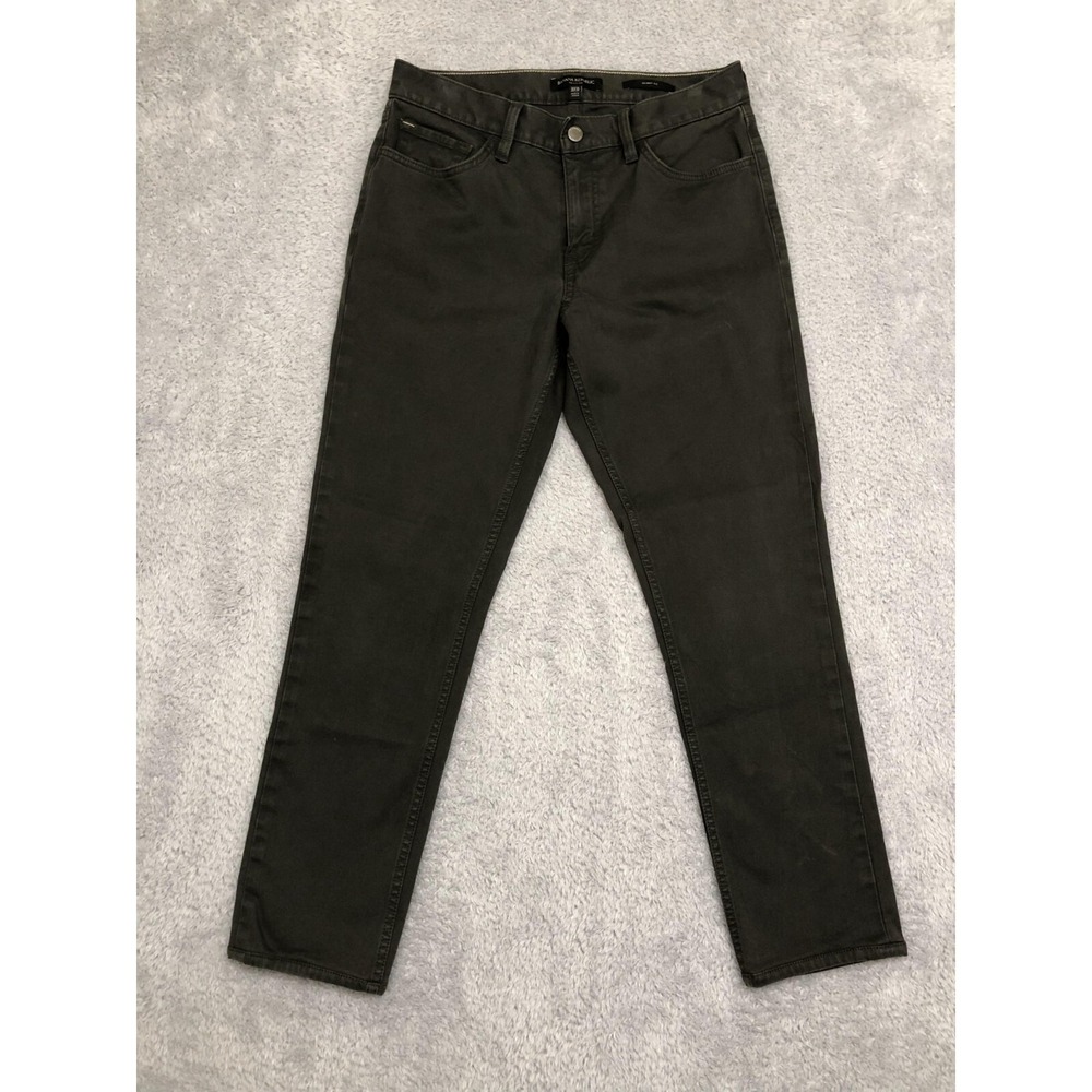 Banana Republic Jeans Mens Size 30x28 (Tag 30x30) Traveler Skinny Olive Low Rise